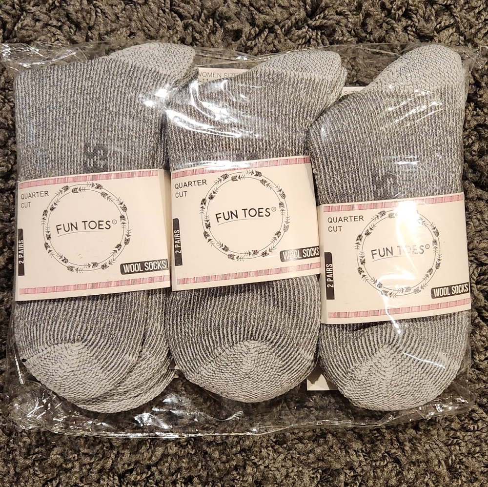 Fun Toes Quarter Cut Wool Socks